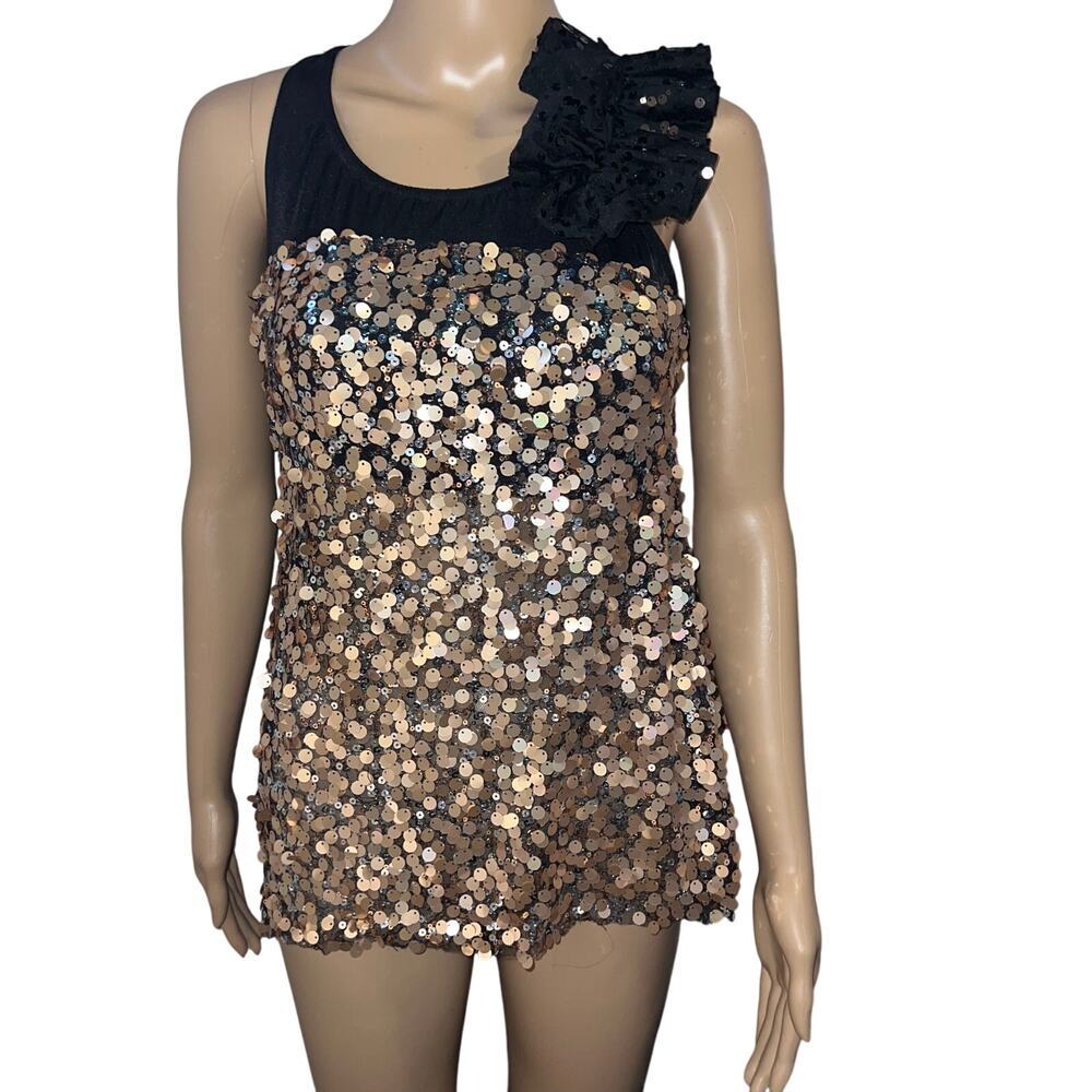 Costume Gallery Women’s Size See Measurements Folly Sequin Black /Gold Tankini